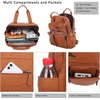 image:imageAngel Kiss Backpack Purse for Women Soft Washed Leather Multi Pocket Casual Travel Backpacks173brown