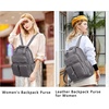 image:imageAngel Kiss Backpack Purse for Women Soft Washed Leather Multi Pocket Casual Travel BackpacksGrey