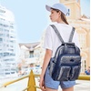 image:imageAngel Kiss Backpack Purse for Women Soft Washed Leather Multi Pocket Casual Travel BackpacksNavyblue
