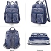 image:imageAngel Kiss Backpack Purse for Women Soft Washed Leather Multi Pocket Casual Travel BackpacksNavyblue
