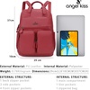 image:imageAngel Kiss Backpack Purse for Women Soft Washed Leather Multi Pocket Casual Travel BackpacksRed