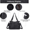 image:imageAngel Kiss Handbags for Womens TopHandle Hobo Purse Roomy Casual Shoulder Bags PU Tote Satchel Purse for Women2black