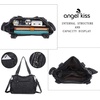 image:imageAngel Kiss Handbags for Womens TopHandle Hobo Purse Roomy Casual Shoulder Bags PU Tote Satchel Purse for Women2black