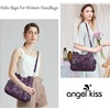image:imageAngel Kiss Handbags for Womens TopHandle Hobo Purse Roomy Casual Shoulder Bags PU Tote Satchel Purse for Women7028purple