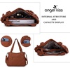 image:imageAngel Kiss Handbags for Womens TopHandle Hobo Purse Roomy Casual Shoulder Bags PU Tote Satchel Purse for WomenBrown