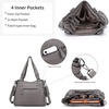 image:imageAngel Kiss Handbags for Womens TopHandle Hobo Purse Roomy Casual Shoulder Bags PU Tote Satchel Purse for WomenGrey