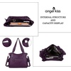 image:imageAngel Kiss Handbags for Womens TopHandle Hobo Purse Roomy Casual Shoulder Bags PU Tote Satchel Purse for WomenPurple