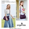 image:imageAngel Kiss Handbags for Womens TopHandle Hobo Purse Roomy Casual Shoulder Bags PU Tote Satchel Purse for WomenPurple
