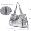 image:imageAngel Kiss Handbags for Womens TopHandle Hobo Purse Roomy Casual Shoulder Bags PU Tote Satchel Purse for WomenSilver