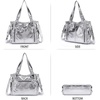 image:imageAngel Kiss Handbags for Womens TopHandle Hobo Purse Roomy Casual Shoulder Bags PU Tote Satchel Purse for WomenSilver