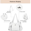 image:imageAngel Kiss Handbags for Womens TopHandle Hobo Purse Roomy Casual Shoulder Bags PU Tote Satchel Purse for WomenWhite