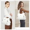 image:imageAngel Kiss Handbags for Womens TopHandle Hobo Purse Roomy Casual Shoulder Bags PU Tote Satchel Purse for WomenWhite