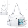 image:imageAngel Kiss Handbags for Womens TopHandle Hobo Purse Roomy Casual Shoulder Bags PU Tote Satchel Purse for WomenWhitel
