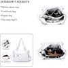 image:imageAngel Kiss Handbags for Womens TopHandle Hobo Purse Roomy Casual Shoulder Bags PU Tote Satchel Purse for WomenWhitel