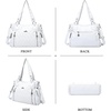 image:imageAngel Kiss Handbags for Womens TopHandle Hobo Purse Roomy Casual Shoulder Bags PU Tote Satchel Purse for WomenWhitel