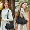 image:imageAngel Kiss Hobo Bags for Women Vegan Leather Shoulder Purses and Handbags Ladies Roomy Tote Bags Purse with Crossbody Strap1black