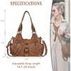 image:imageAngel Kiss Hobo Bags for Women Vegan Leather Shoulder Purses and Handbags Ladies Roomy Tote Bags Purse with Crossbody StrapBrown
