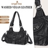 image:imageAngel Kiss Hobo Bags for Women Vegan Leather Shoulder Purses and Handbags Ladies Roomy Tote Bags Purse with Crossbody StrapDenim Black