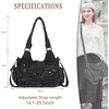 image:imageAngel Kiss Hobo Bags for Women Vegan Leather Shoulder Purses and Handbags Ladies Roomy Tote Bags Purse with Crossbody StrapDenim Black