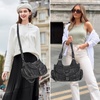 image:imageAngel Kiss Hobo Bags for Women Vegan Leather Shoulder Purses and Handbags Ladies Roomy Tote Bags Purse with Crossbody StrapDenim Black