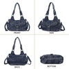image:imageAngel Kiss Hobo Bags for Women Vegan Leather Shoulder Purses and Handbags Ladies Roomy Tote Bags Purse with Crossbody StrapDenim Blue