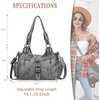 image:imageAngel Kiss Hobo Bags for Women Vegan Leather Shoulder Purses and Handbags Ladies Roomy Tote Bags Purse with Crossbody StrapSilver Grey
