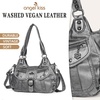 image:imageAngel Kiss Hobo Bags for Women Vegan Leather Shoulder Purses and Handbags Ladies Roomy Tote Bags Purse with Crossbody StrapSilver Grey
