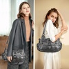 image:imageAngel Kiss Hobo Bags for Women Vegan Leather Shoulder Purses and Handbags Ladies Roomy Tote Bags Purse with Crossbody StrapSilver Grey