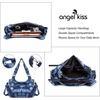 image:imageAngel Kiss Large Purses and Handbags for Women Washed Faux Leather Crossbody Hobo Satchel Shoulder Handbag Tote Purse12blue