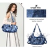 image:imageAngel Kiss Large Purses and Handbags for Women Washed Faux Leather Crossbody Hobo Satchel Shoulder Handbag Tote Purse12blue