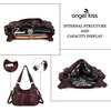 image:imageAngel Kiss Large Purses and Handbags for Women Washed Faux Leather Crossbody Hobo Satchel Shoulder Handbag Tote Purse1dpink