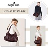 image:imageAngel Kiss Large Purses and Handbags for Women Washed Faux Leather Crossbody Hobo Satchel Shoulder Handbag Tote Purse1dpink