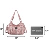 image:imageAngel Kiss Large Purses and Handbags for Women Washed Faux Leather Crossbody Hobo Satchel Shoulder Handbag Tote Purse1pink