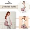 image:imageAngel Kiss Large Purses and Handbags for Women Washed Faux Leather Crossbody Hobo Satchel Shoulder Handbag Tote Purse1pink