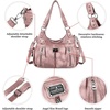 image:imageAngel Kiss Large Purses and Handbags for Women Washed Faux Leather Crossbody Hobo Satchel Shoulder Handbag Tote Purse1pink