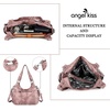 image:imageAngel Kiss Large Purses and Handbags for Women Washed Faux Leather Crossbody Hobo Satchel Shoulder Handbag Tote Purse1pink