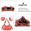 image:imageAngel Kiss Large Purses and Handbags for Women Washed Faux Leather Crossbody Hobo Satchel Shoulder Handbag Tote Purse8901coral