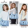 image:imageAngel Kiss Large Purses and Handbags for Women Washed Faux Leather Crossbody Hobo Satchel Shoulder Handbag Tote Purse8901sky Blue