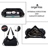 image:imageAngel Kiss Large Purses and Handbags for Women Washed Faux Leather Crossbody Hobo Satchel Shoulder Handbag Tote PurseBlack