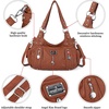 image:imageAngel Kiss Large Purses and Handbags for Women Washed Faux Leather Crossbody Hobo Satchel Shoulder Handbag Tote PurseBrown