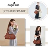 image:imageAngel Kiss Large Purses and Handbags for Women Washed Faux Leather Crossbody Hobo Satchel Shoulder Handbag Tote PurseBrown