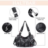 image:imageAngel Kiss Large Purses and Handbags for Women Washed Faux Leather Crossbody Hobo Satchel Shoulder Handbag Tote PurseGblackGrey