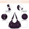 image:imageAngel Kiss Large Purses and Handbags for Women Washed Faux Leather Crossbody Hobo Satchel Shoulder Handbag Tote PurseGpurple