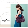 image:imageAngel Kiss Large Purses and Handbags for Women Washed Faux Leather Crossbody Hobo Satchel Shoulder Handbag Tote PurseGpurple