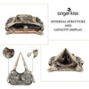 image:imageAngel Kiss Large Purses and Handbags for Women Washed Faux Leather Crossbody Hobo Satchel Shoulder Handbag Tote PurseLeopardbrownBeige