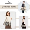 image:imageAngel Kiss Large Purses and Handbags for Women Washed Faux Leather Crossbody Hobo Satchel Shoulder Handbag Tote PurseLeopardbrownBeige