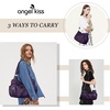 image:imageAngel Kiss Large Purses and Handbags for Women Washed Faux Leather Crossbody Hobo Satchel Shoulder Handbag Tote PursePurple