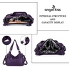 image:imageAngel Kiss Large Purses and Handbags for Women Washed Faux Leather Crossbody Hobo Satchel Shoulder Handbag Tote PursePurple