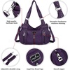 image:imageAngel Kiss Large Purses and Handbags for Women Washed Faux Leather Crossbody Hobo Satchel Shoulder Handbag Tote PursePurple