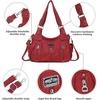 image:imageAngel Kiss Large Purses and Handbags for Women Washed Faux Leather Crossbody Hobo Satchel Shoulder Handbag Tote PurseRed